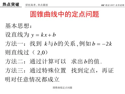 圆锥曲线定点问题 ppt课件