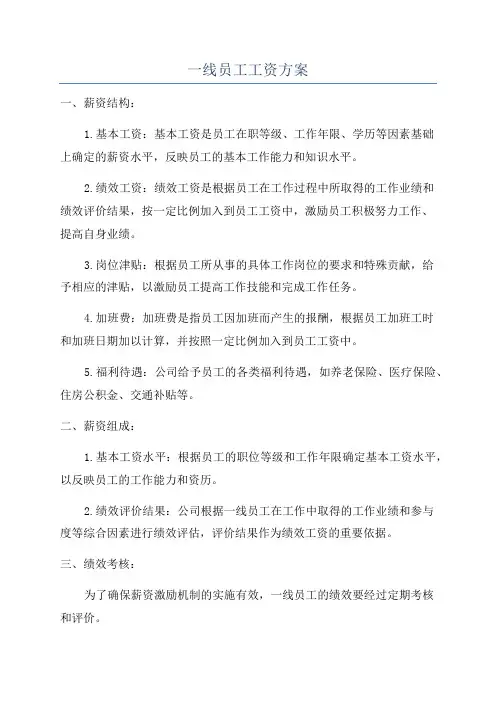 一线员工工资方案