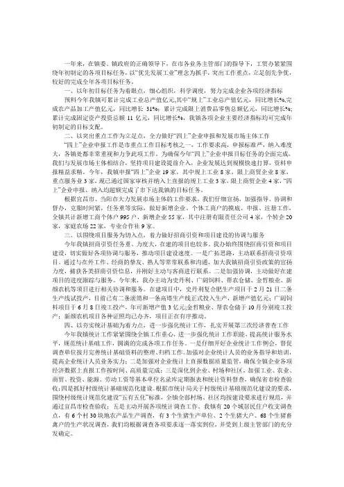 镇工贸办2024年工作总结及2104年工作计划 