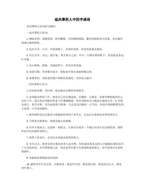 追风筝的人中四字成语