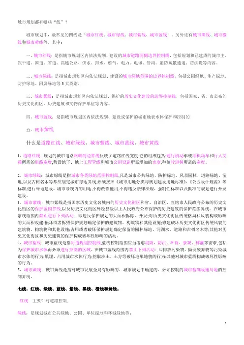 城市规划都有哪些规划线