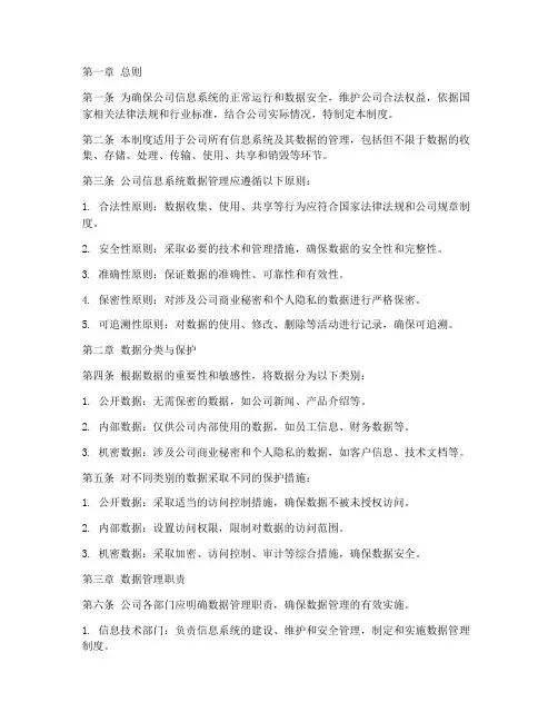 公司信息系统数据管理制度