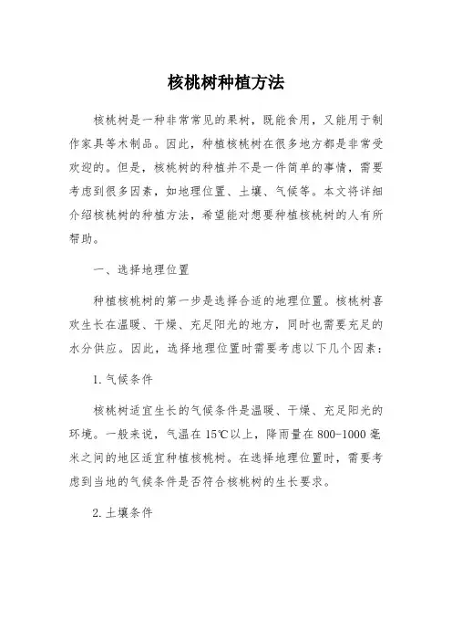 核桃树种植的方法