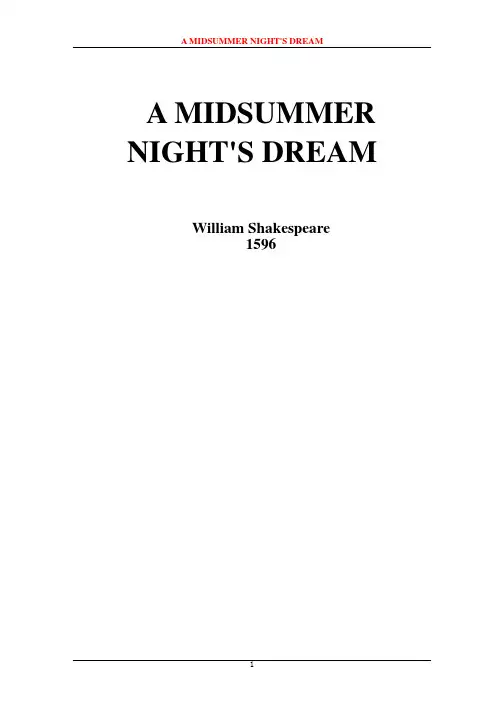 A MIDSUMMER NIGHT'S DREAM 仲夏夜之梦 (2)