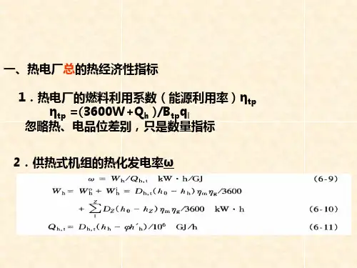 热电联产经济性指标共20页