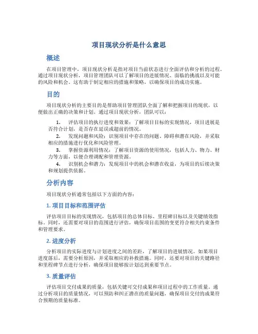 项目现状分析是什么意思