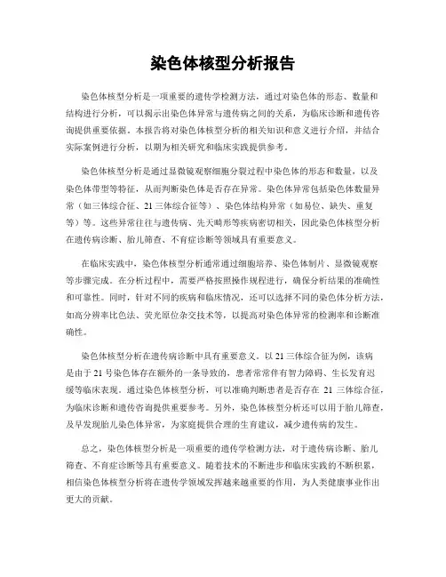 染色体核型分析报告