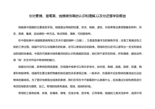 你对素描、简笔画、线描装饰画的认识和理解,以及你还想学到哪些