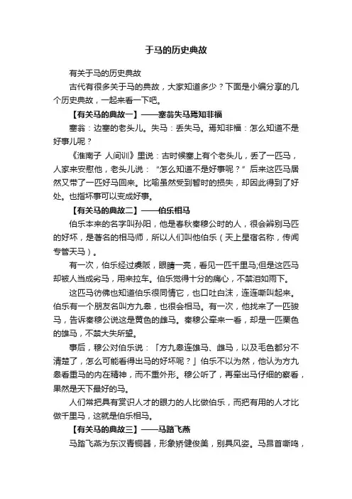 有关于马的历史典故