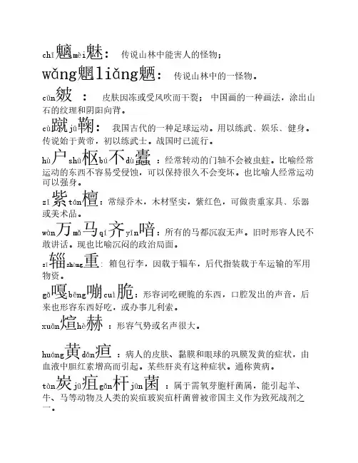 不常见汉字注解