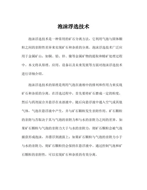 泡沫浮选技术