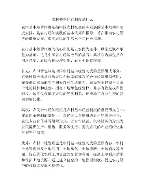 农村基本经营制度是什么