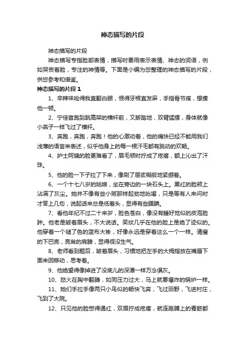 神态描写的片段