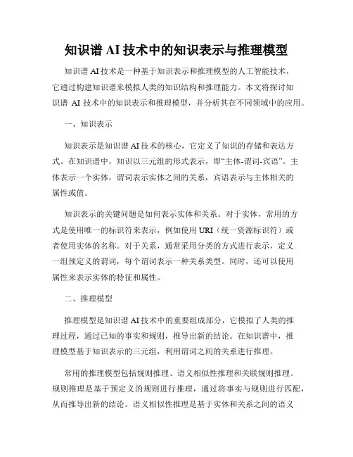 知识谱AI技术中的知识表示与推理模型