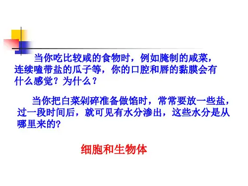 人教生物必修1第4章第1节物质跨膜运输的实例