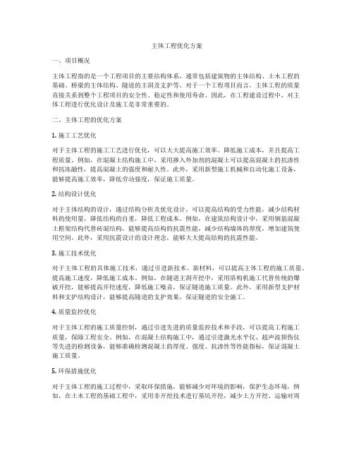 主体工程优化方案