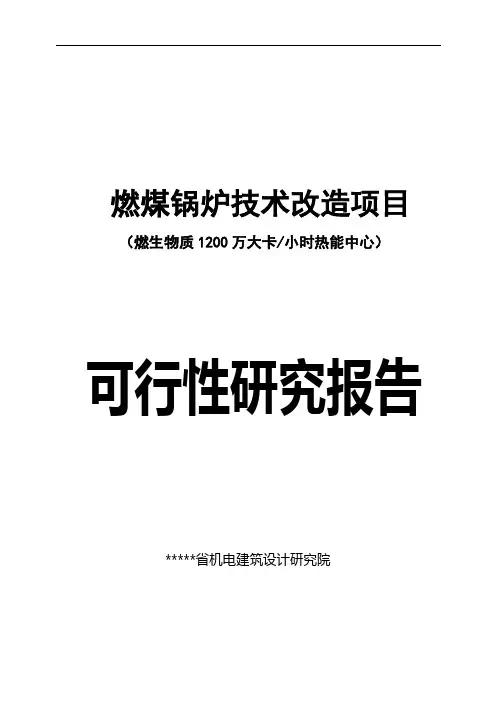 燃煤锅炉技术改造项目可行性研究报告
