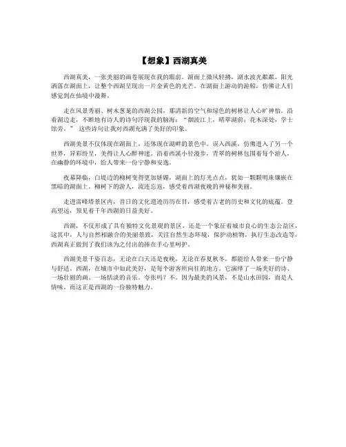 【想象】西湖真美