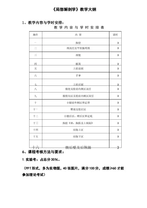 《局部解剖学》教学大纲