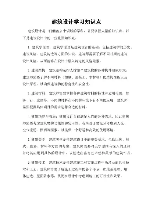 建筑设计学习知识点
