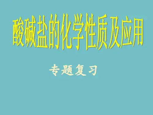 九年级化学酸碱盐相互反应及方程式
