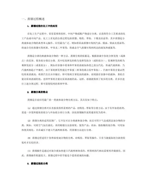 蒸馏过程概述