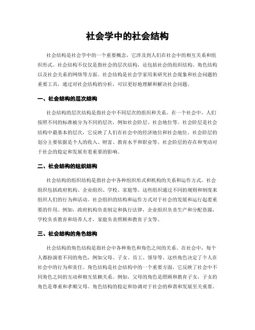 社会学中的社会结构