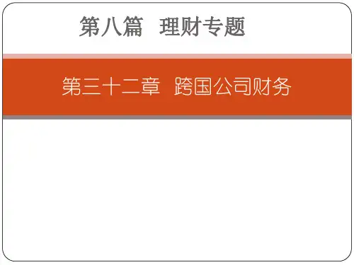 理财专题--跨国公司财务  ppt课件