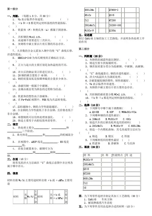 机械工程材料自测题及答案