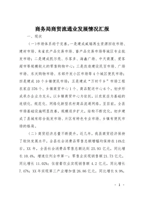 商务局商贸流通业发展情况汇报