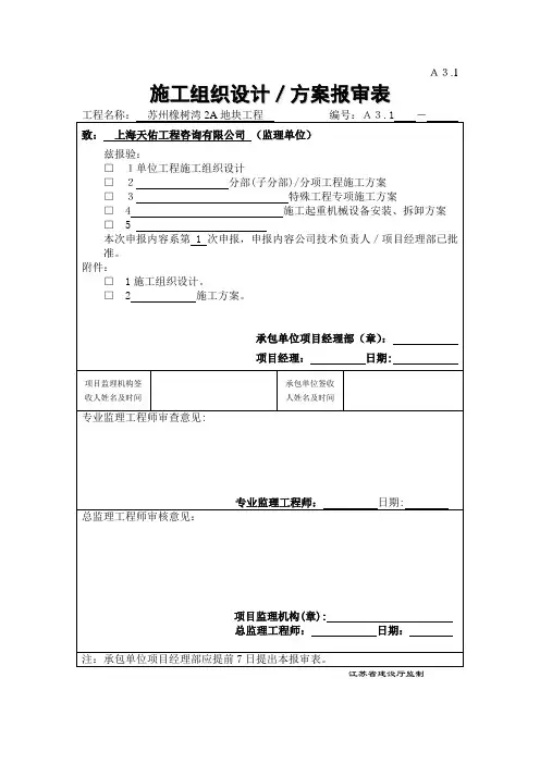 钢结构工程常用报审表 2