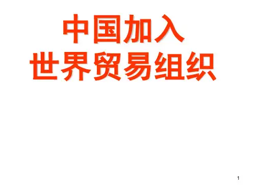 中国加入世界贸易组织(课堂PPT)