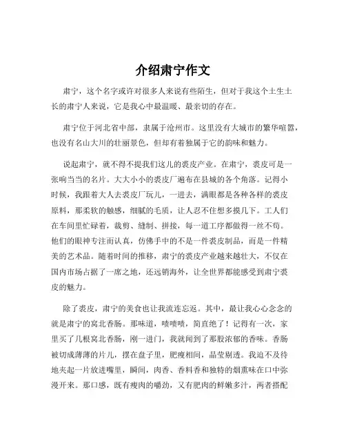 介绍肃宁作文