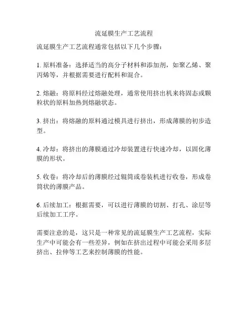 流延膜生产工艺流程