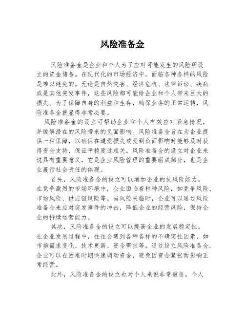 风险准备金