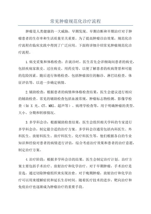 常见肿瘤规范化诊疗流程