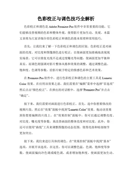 色彩校正与调色技巧全解析