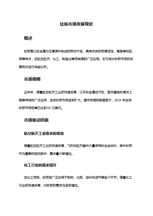 2024年钛板市场发展现状