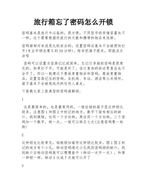 旅行箱忘了密码怎么开锁