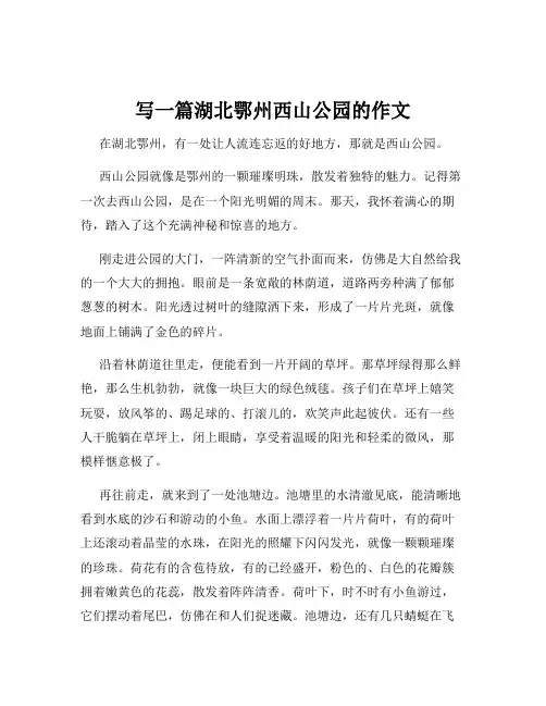 写一篇湖北鄂州西山公园的作文
