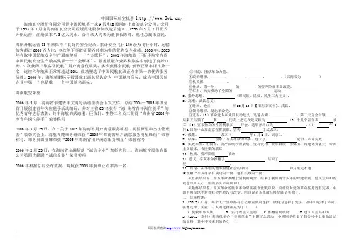 海南航空公司资料简介