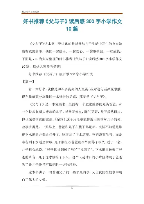 好书推荐《父与子》读后感300字小学作文10篇