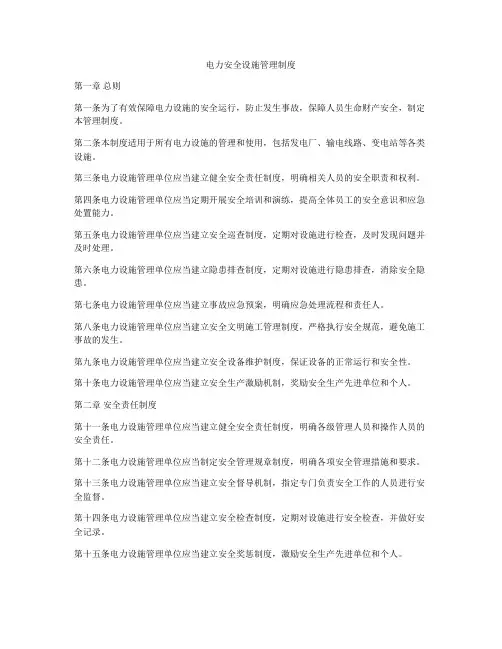 电力安全设施管理制度