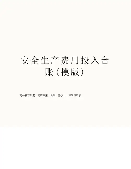 安全生产费用投入台账(模版)