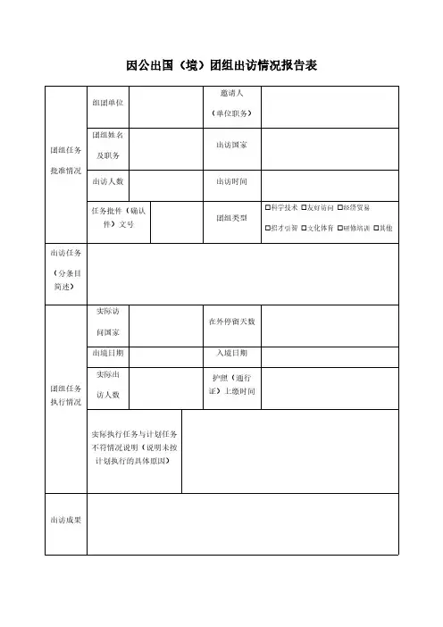 因公出国(境)出访总结