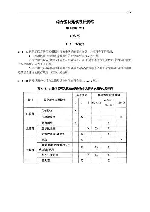 综合医院建筑设计规范