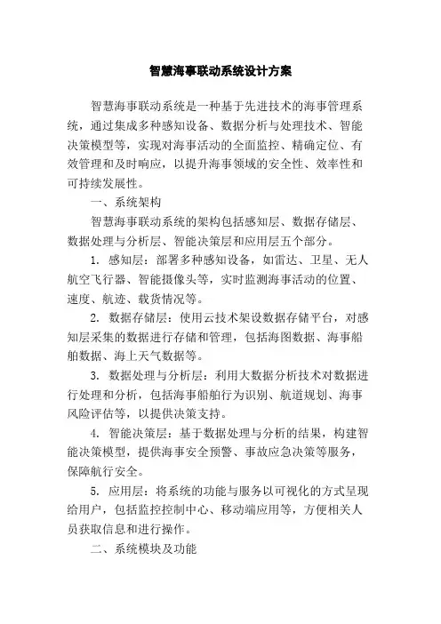 智慧海事联动系统设计方案