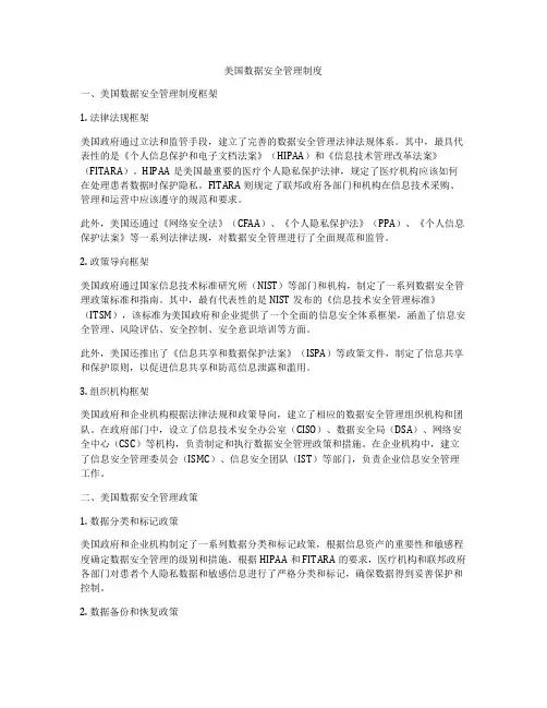 美国数据安全管理制度