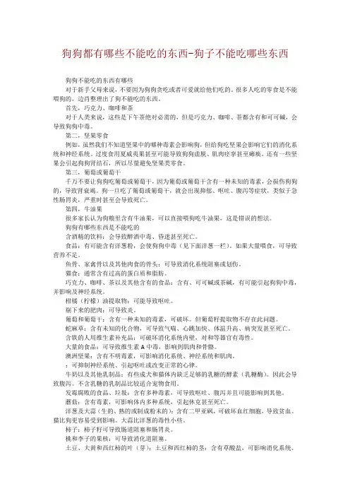 狗狗都有哪些不能吃的东西-狗子不能吃哪些东西
