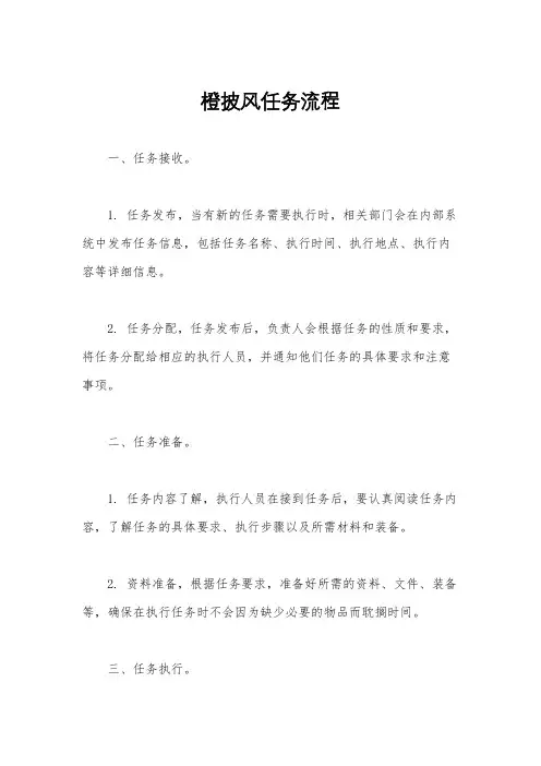 橙披风任务流程